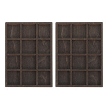 2Pièces Organisateur Mini En Bois Café 12 Compartiments Pour Trinkets