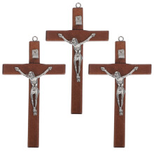 5Pcs Durable Wooden Jesus Cross Charms for Prayer and Decoration