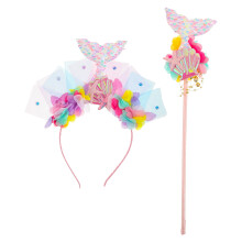 1Set Floral Mermaid Hairband with for Princess Dress-Up