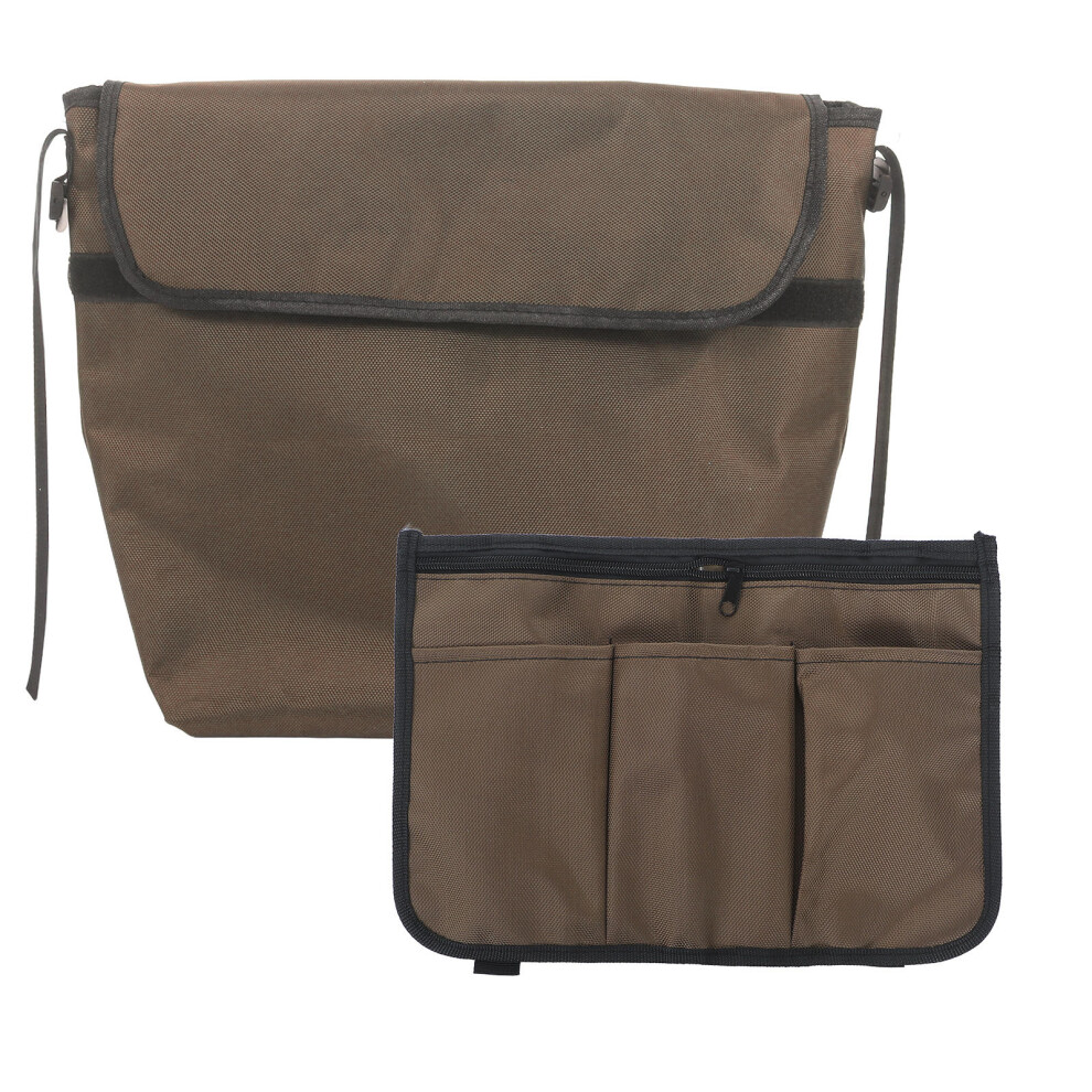 Solustre 2Pcs Coffee Wheelchair Carrier Bag With Hands-Free Armrest Storage