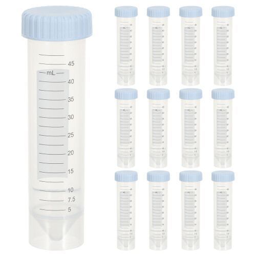 25Pcs Lab Blue Plastic Test Tubes 50Ml Sterile Conical Screw Cap Vials