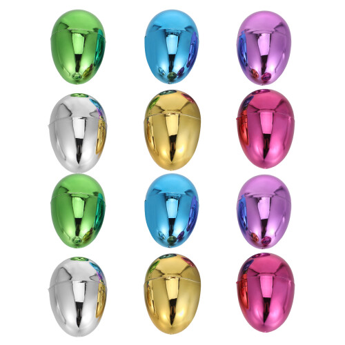 12Pcs Bright Color Fillable Plastic Easter Eggs for Egg Hunt Treats