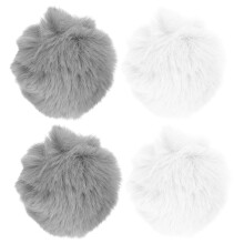 4Pcs Assorted Color Plush Bunny Tail Pin Costume Dress Up Accessory