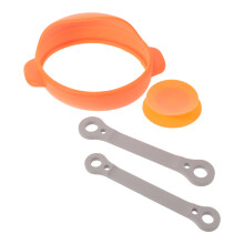 1Set Orange Silicone Anti-Spill Adaptive Utensils Holder for Elderly