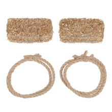 4Pcs Mini Straw Bales Beige Wooden Hay Bale Props for Farm Decor