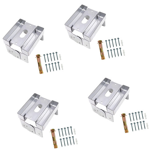 Galvanized Steel Modifiable 4x4 Column Base With-Pack of four