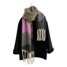 Women's Thick Neck Wrap Lightweight Warm Scarf Stylish Fringe-9