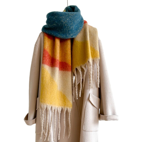 Stylish Patchwork Scarf Wrap For Women Soft Lightweight-6