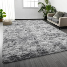 (Grey) Thick Large Shaggy Rugs Living Room Bedroom Carpet Hallway Runner Rug Floor Mats Light Grey
