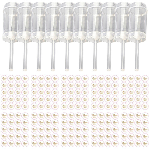 Set mit 10 Push-Popped-Kuchenröhren in runder-Dankesticker5.