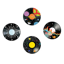 Universe Planet Doodles Music Record Wall Decors-four piece set