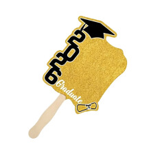Éventail personnalisé pour fête de remise de diplôme-Jaune 1