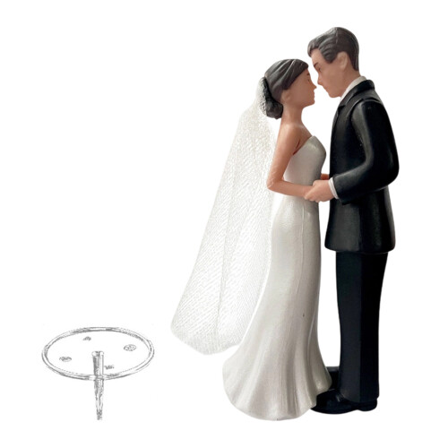Décorations de gâteau de mariage, Figurine de marié pour-Noir