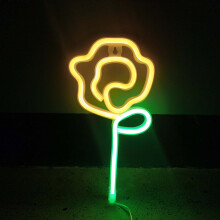 Rose-Shaped Neon Light Lantern – 14x28cm, USB/Battery