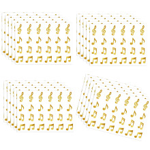 20 Sheets Glitter Music Note Sticker Adhesive Decal Label-Gold
