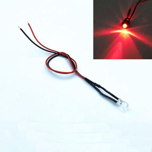10pcs Pre-Wired LED Diodes 5mm Red