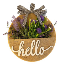 Lavender Burlap Pocket Wreath – DIY Embroidery Hoop Wall