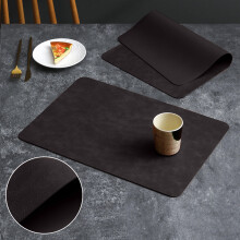 Sets de table en PVC grain cuir de vachette, résistants à l'huile et isolants thermiques (lot de 4)