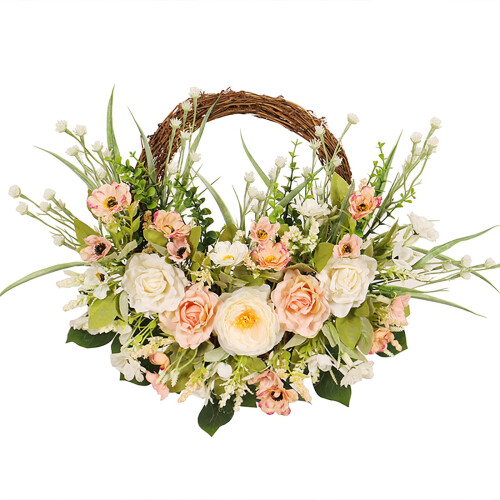 Rose Cherry Artificial Wreath for Front Door