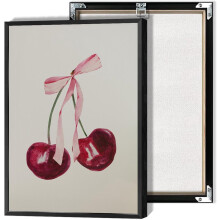 Retro Watercolor Cherry Poster 30x40cm Canvas Wall Art