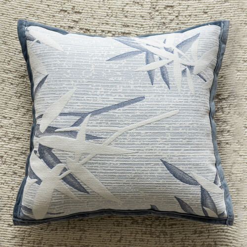 Funda de cojín de sofá de chenilla azul, 45x45 cm.