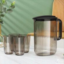 Ensemble porte-gobelets Viflosae avec pichet et verres en plastique