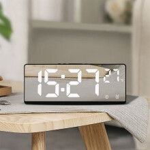 WJSXC Väggklocka Digital Tyst med Temperatur- och Fuktighetsdisplay