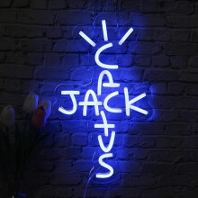 Cactus Jack LED Neon Sign Wall Art, Blue, 16x10 in, USB