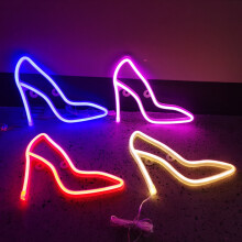 LED Neon Light - High Heel Shape, 28 x 27 cm, USB or