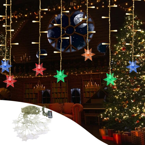 Julesnefnuggardinlys, 96 LED, 3,5 m, USB