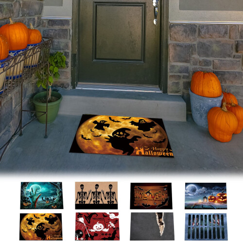 Χαλί δαπέδου Jacenvly Halloween με εκτύπωση νεκροκεφαλής 1 τεμάχιο