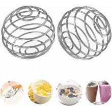 2-Pack Stainless Steel Whisk Ball for Protein Shakes & Beverage Mixing