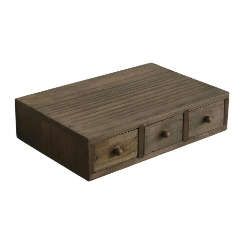 Wood Desk Box With Multiple Compartments-three drawers
