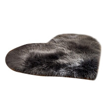 Heart-shaped anti-skid plush area rug - red dark grey