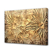 Cuadro abstracto dorado para pared, 16x24 pulgadas.