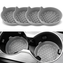 Cup Holder Coasters 4PCS Grey NonSlip Waterproof Durable Car Inserts for Tesla Model 3 Interior Protection