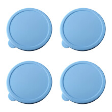 4er-Pack universelle Silikon-Glasabdeckungen, die auf die-Blau
