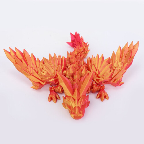 Figurină dragon imprimată 3D de Janly cu aripi articulate