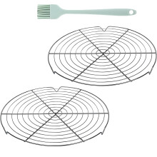 Round Wire Cooling Grids For Baking Includes Silicone Brush For