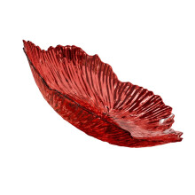 Present Day Flower Form Dessert Tray Food Grade Plastic-Red