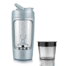 (Blue) x New Upgraded Rechargeable Usb Portable Electric Protein Shaker Cup-22oz