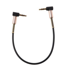 24cm Right Angle 3.5mm Audio Cable Nylon Braided Aux Cord for Car Stereo Phone Tablet