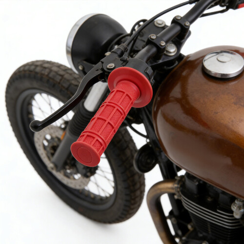 Red Throttle Grip Cable Set Motorcycle Handlebar Plastic Alloy 2