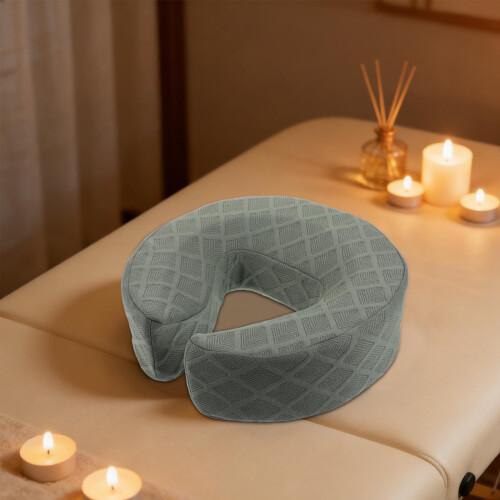 Green Ergonomic U-Shaped Face Support Massage Pillow for Beauty 2