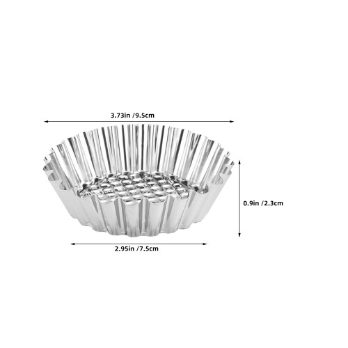 25Pcs Reusable Stainless Steel Egg Tart Molds Mini Silver Baking Cups 1