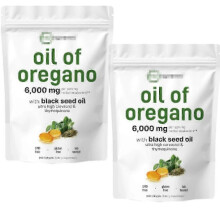 (2pcs) 1-3x Oil of Oregano Black seed oil 6000mg Nutrition Gels & Chews 300 Count,Gluten Free & Immune Support