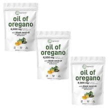 (3pcs) 1-3x Oil of Oregano Black seed oil 6000mg Nutrition Gels & Chews 300 Count,Gluten Free & Immune Support