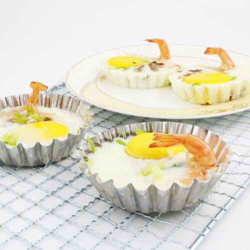 10-Pack Tin Egg Tart Moulds 7x7x2cm 1