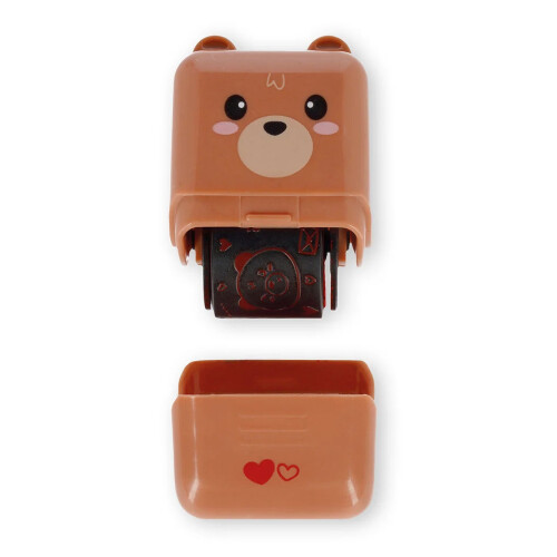 Legami Decorative Roller Stamp Red Ink Teddy Bear 1