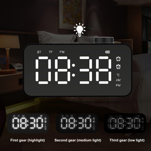 Réveil avec grand écran LED et haut-parleur Bluetooth 2